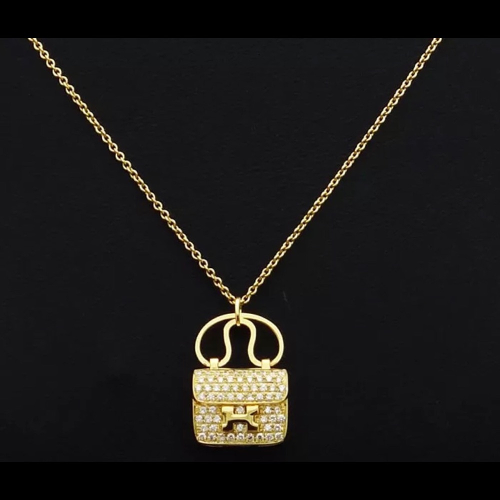 HERMÈS Constance Amulette Gold Diamond Necklace